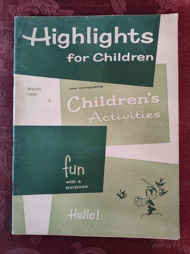 HIGHLIGHTS FOR CHILDREN Magazine March 1961 Activities Stories Puzzles!