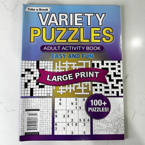 Take a Break Variety Puzzles Adult Activity Book Large Print 100+ Puzzles
