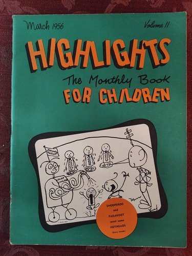 Rare HIGHLIGHTS Children’s Magazine March 1956 Activities Stories Puzzles!