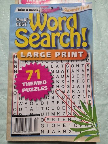 Take a Break World’s Best Word Search Puzzle Book ~ LARGE PRINT ~ Aug. 2024