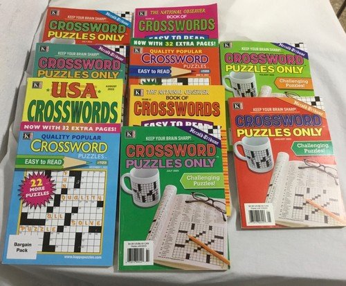 Lot Of 10 Crossword Puzzle Books Magazines Kappa, Herald Tribune, NEW