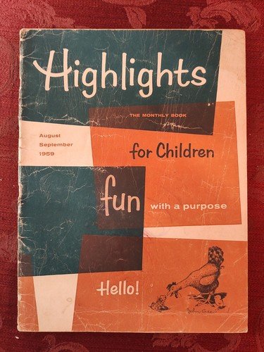Rare HIGHLIGHTS Children’s Magazine August September 1959 Activities Puzzles!