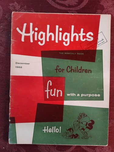 HIGHLIGHTS FOR CHILDREN Magazine December 1962 Activities Stories Puzzles!