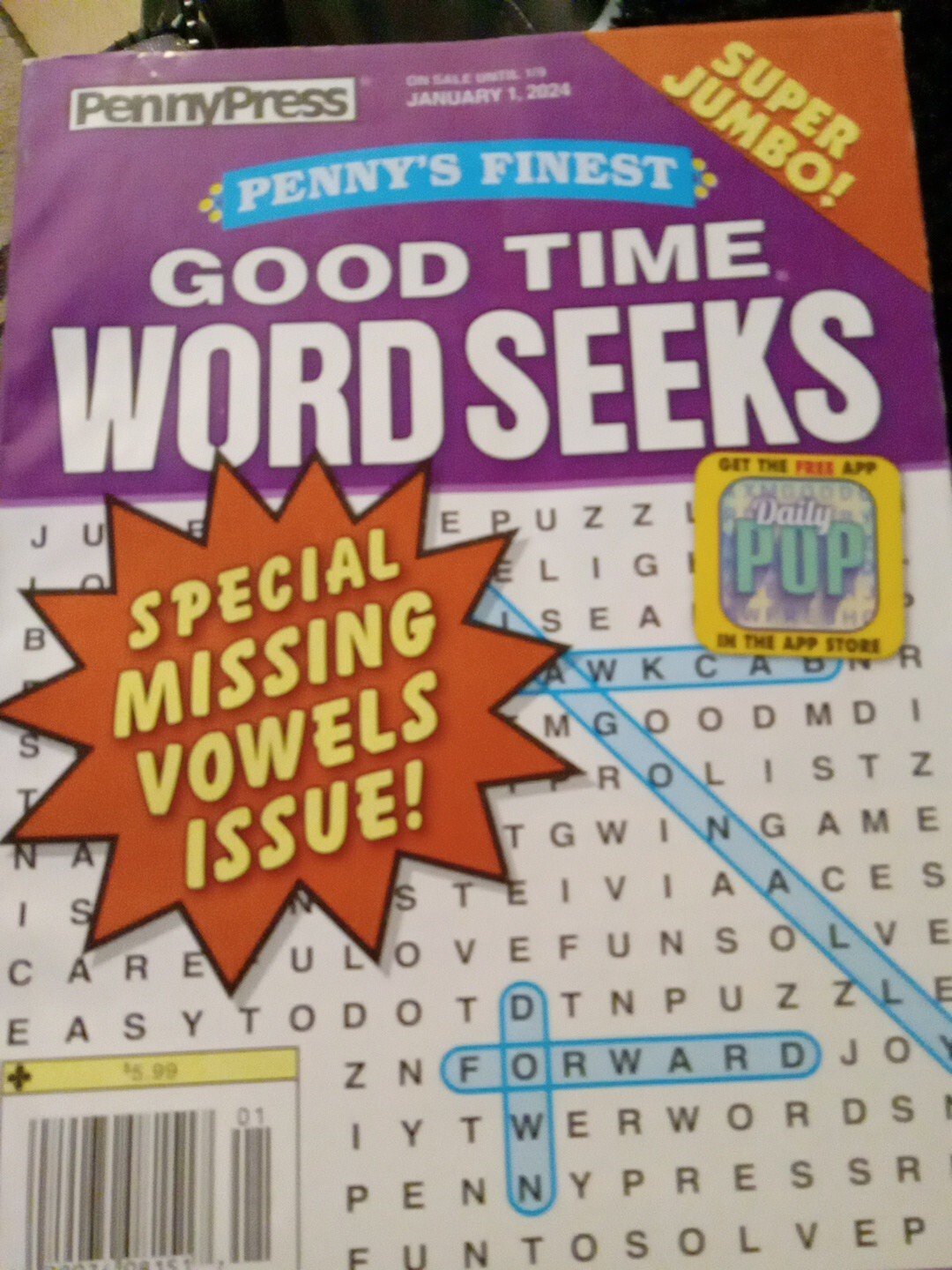 Good Time Word Seeks Special Missing Vowels Issue