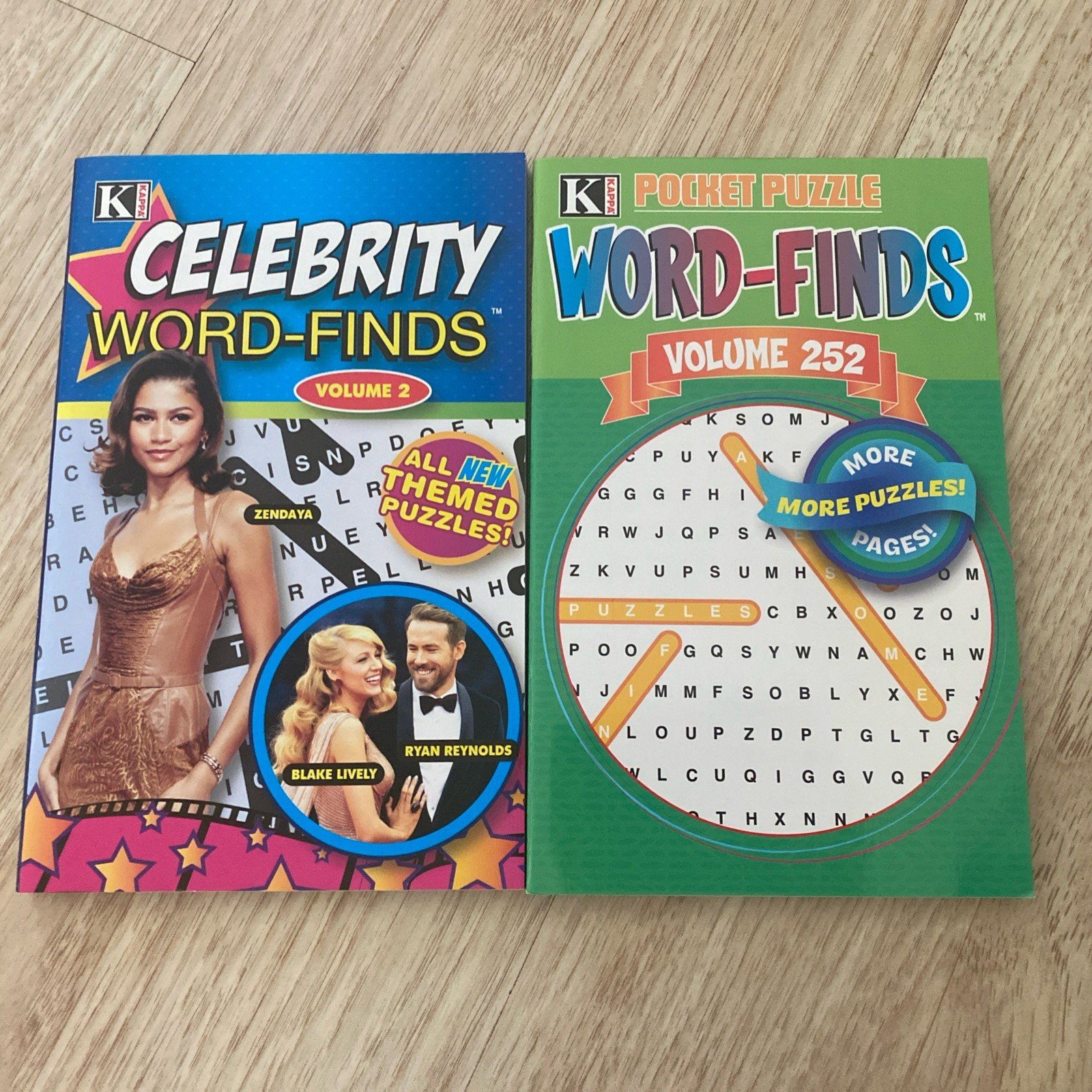 Lot Of 2 New Word Search/Find Books: Celebrity Vol 2 & Pocket Puzzles Vol 252