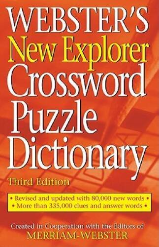 Webster’s New Explorer Crossword Puzzle Dictionary – Hardcover – VERY GOOD