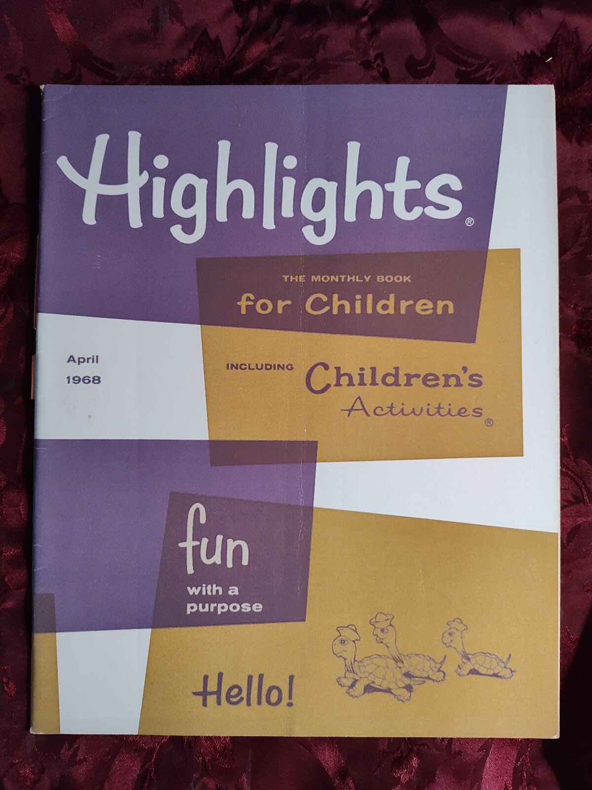 HIGHLIGHTS FOR CHILDREN Magazine April 1968 Activities Stories Puzzles!
