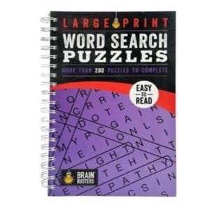 Large Print Word Search Puzzles Purple (Spiral Bound) Brain Busters