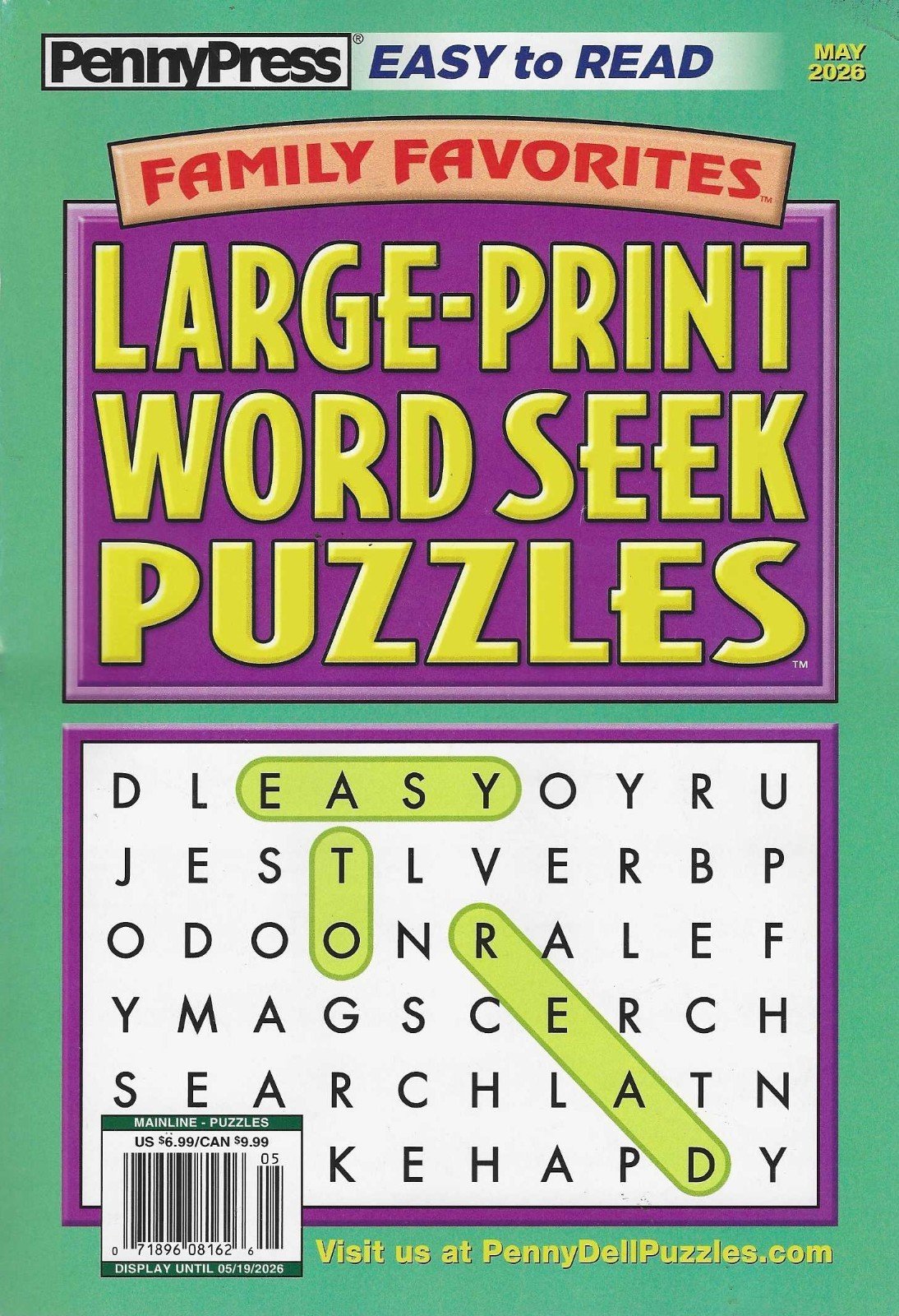 Penny Press Family Favorites Large Print Word Seek   Puzzles May  2026