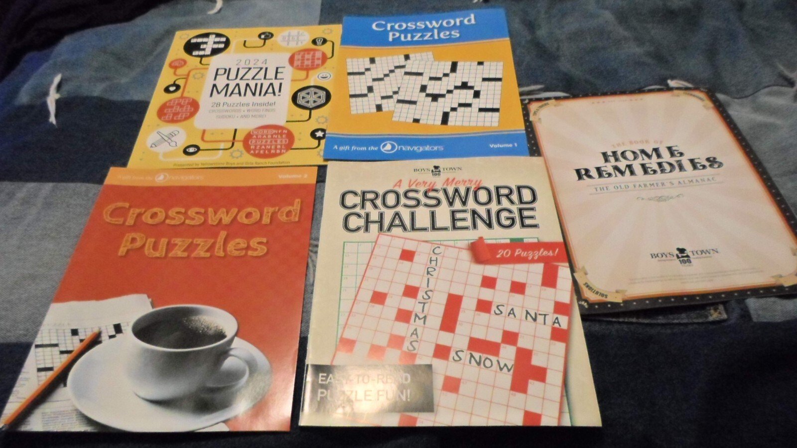 Crossword puzzles books set of five books-Media Mail -2020-2021 edition