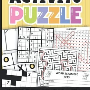 Activity Puzzle Book For Kids Ages 8-12 Years Old: Sudoku, Mazes, Word Searc...