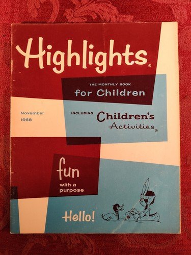 HIGHLIGHTS FOR CHILDREN Magazine November 1968 Activities Stories Puzzles!