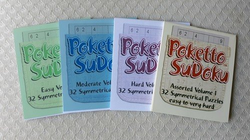 Poketto SuDoku Volume 1 Four Pack ~ 4 Pocket sized Sudoku Puzzle Books