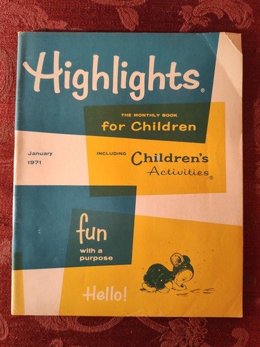 Rare HIGHLIGHTS Children’s magazine January 1971 Stories Activities Puzzles!