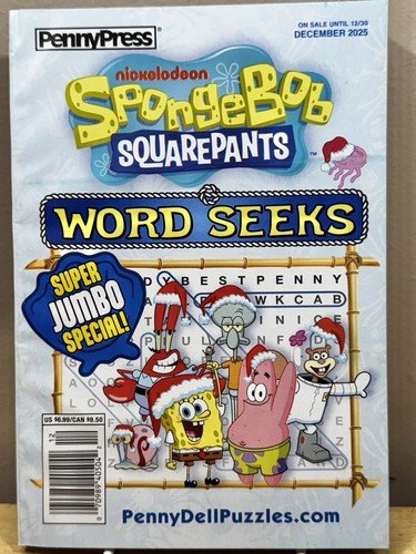 SpongeBob Square Pants Word Seeks Puzzles Book by Penny Press December 2025