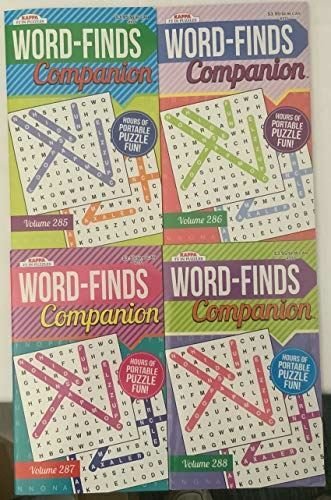 Lot of 4 Pocket Size Word Finds Companion Puzzle Books Volumes & Brand Will Vary