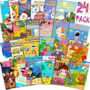 24Pack Coloring Books for Kids Ages 4-8 8-12, Small Bulk Coloring Books for Kids