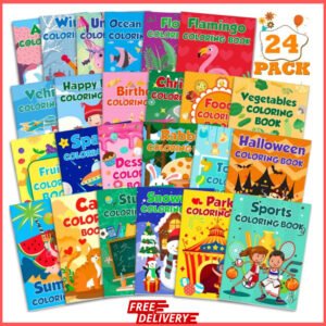 24Pack Coloring Books for Kids Ages 2-4-6-8-12 Small Bulk Coloring Books for Kid