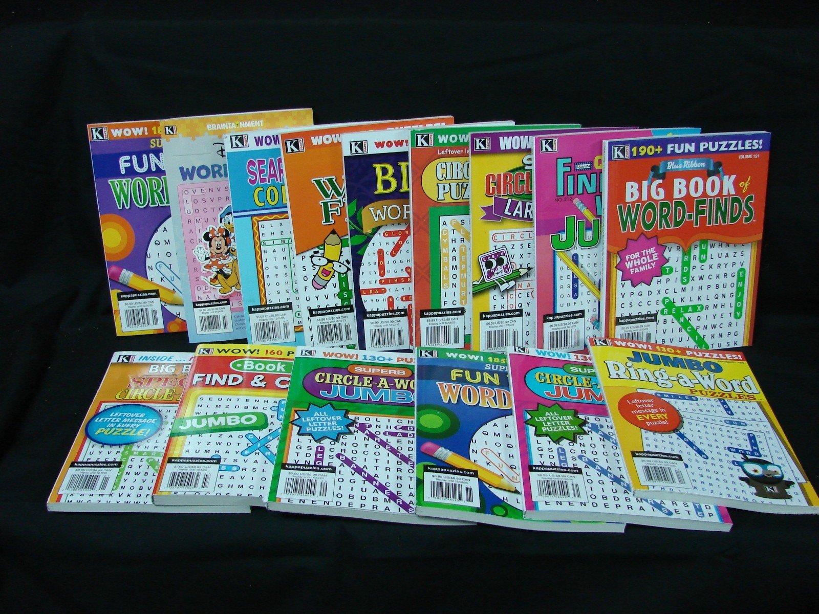 Lot of 15 Kappa Puzzle Books Circle a Word Ring a Word Search Variety NEW Unused