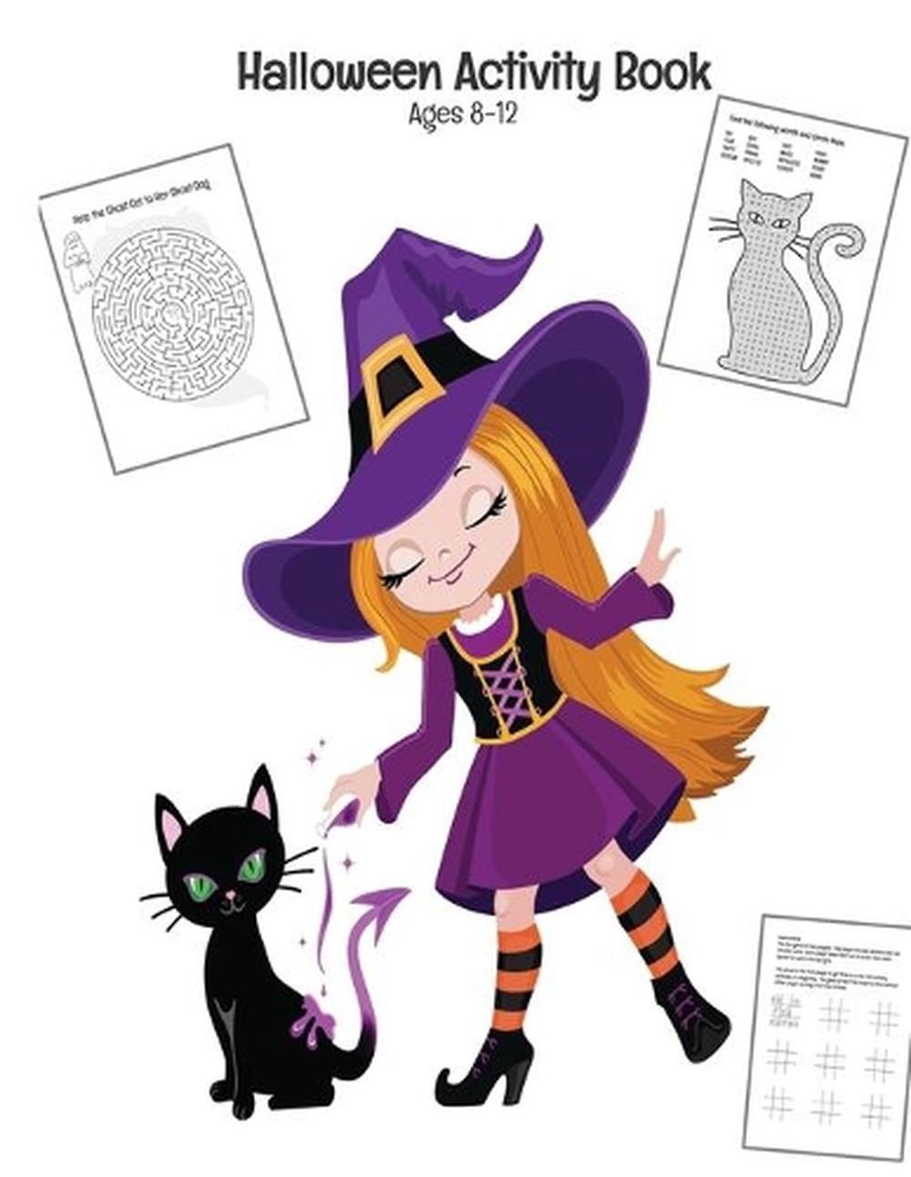 Halloween Activity Book Ages 8-12: Connect The Dots – Spot The Difference – Maze