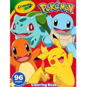 Crayola Pokemon Coloring Book with Stickers, 96 Pgs, Arts and Crafts, Travel Act