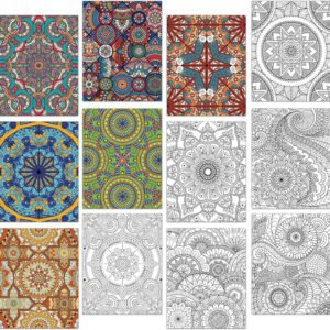 24 Pack Mandala Coloring Posters for Kids Adults Coloring Posters 11" X 8.6" Man