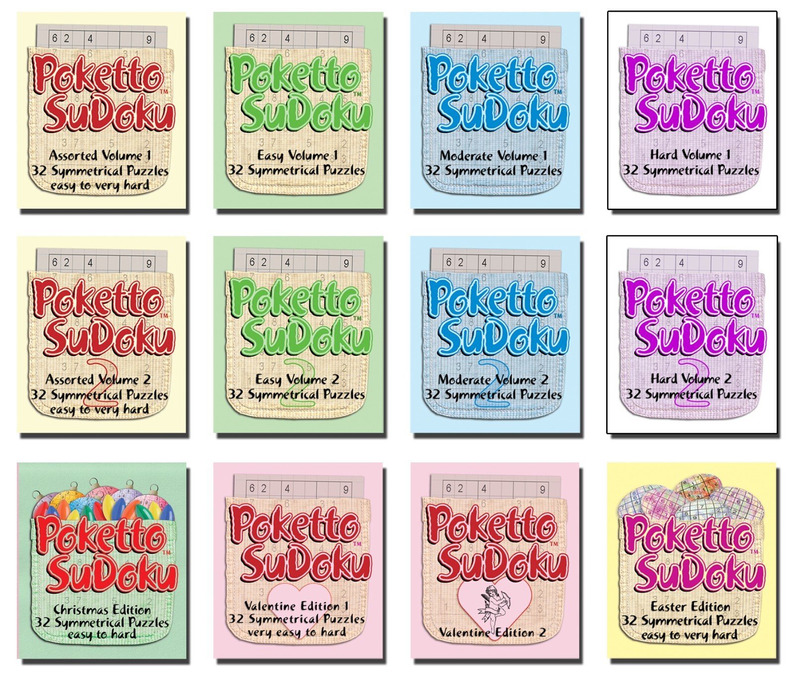 Poketto SuDoku 12 Pack ~ A Collection of 12 Pocket SuDoku Puzzle Books