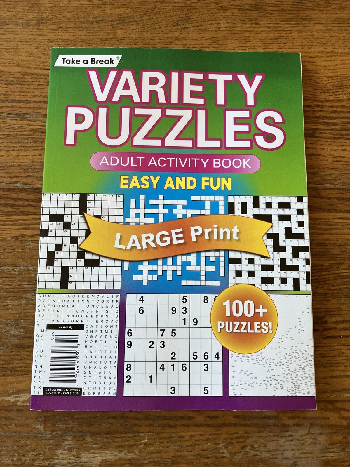 Take a Break Variety Puzzles Adult Activity Book Easy And Fun Large Print 100+