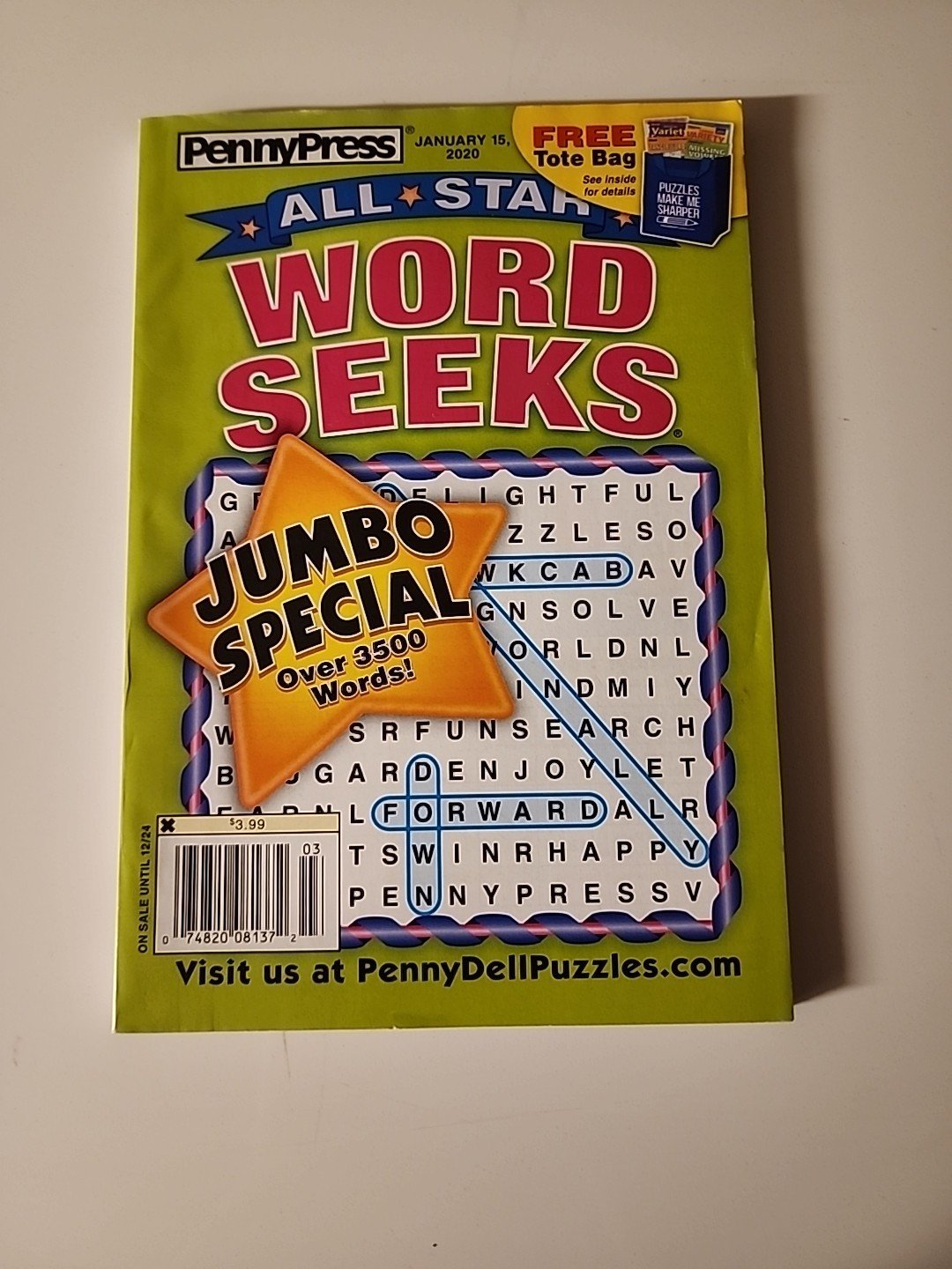 PennyPress – All Star Word Seeks , Jumbo Special  Jan. 15th 2020- 3500+ Words