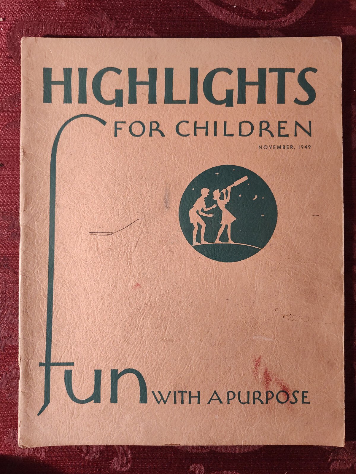 Rare HIGHLIGHTS Children’s Magazine November 1949 Activities Stories Puzzles!