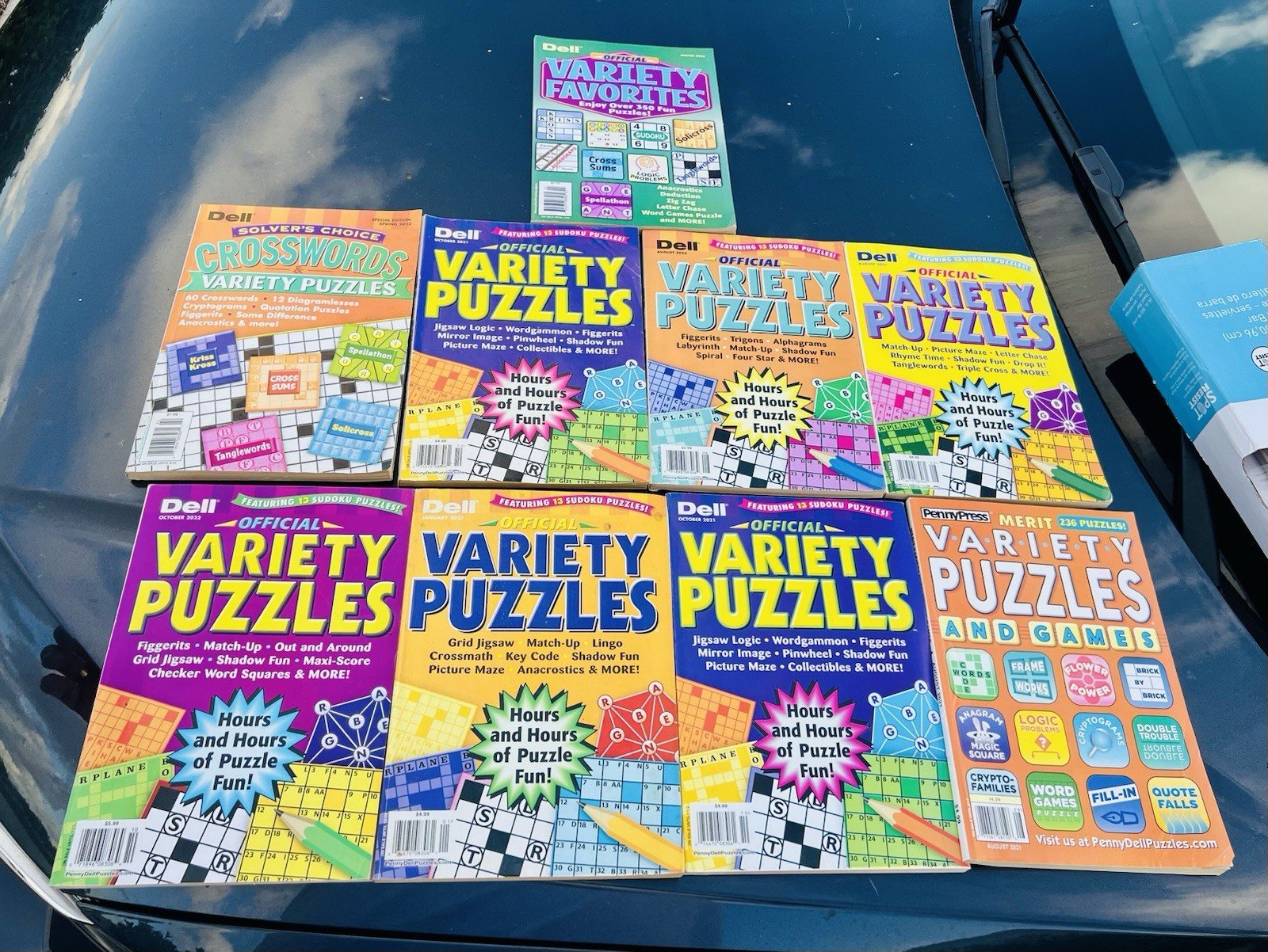 Penny Press Variety Puzzles Book Lot Of 9 Issues Word Search Seek Logic Frame