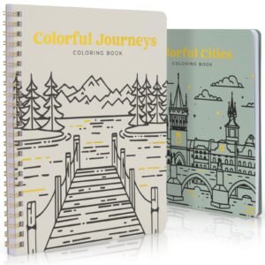 Beautiful Adult Coloring Book Set of 2 for Relaxation - Inspirational Adventu...