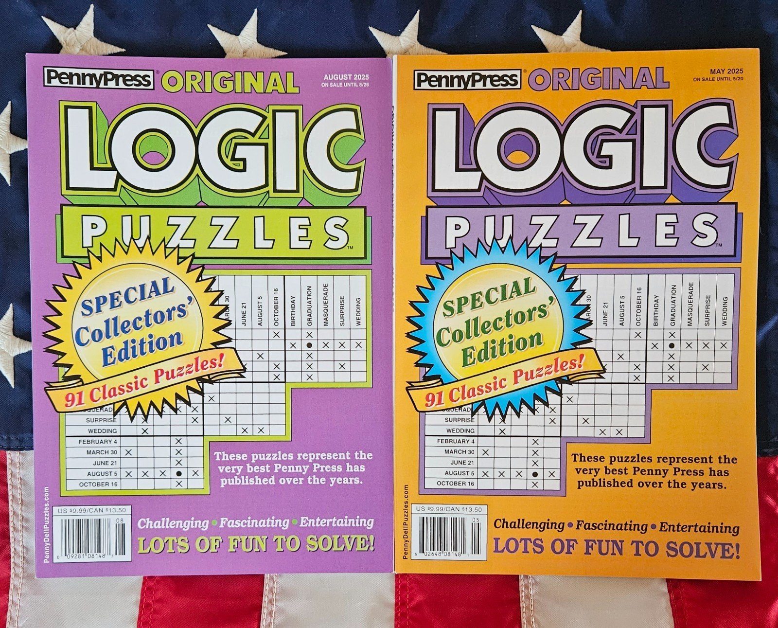 Lot 2 Penny Press Dell Logic Problems Puzzles Special Collectors Editions Math