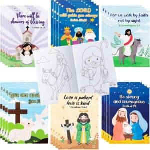 24PCS Christian Bible Coloring Books for Kids Teacher's Day Activities Colori...