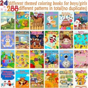 24Pack Coloring Books for Kids Ages 4-8 8-12, Small Bulk Coloring Books for Kids
