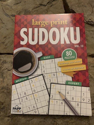 Large Print Sudoku Puzzle Book. PAPP Puzzles #13