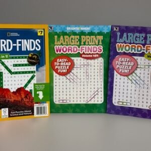 Large Print Word Finds-Lot of 3 Books-Fun Puzzles For Your Brain-New