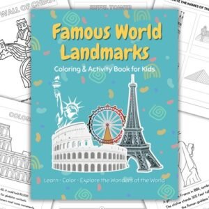 Famous World Landmarks Coloring & Activity Book for Kids | Printable
