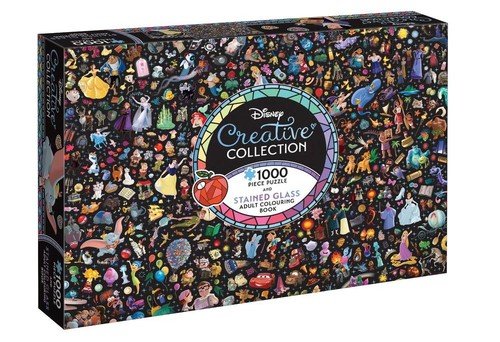 Disney: Stained Glass Adult Colouring Book and Puzzle (Starring Snow White: 1000