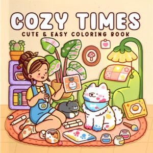 Cozy Atmosphere Coloring Book for Adults & Teens – Relaxing Bold Patterns & Gir