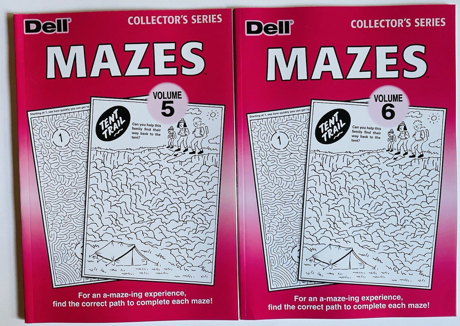 Lot of 2 Mazes Puzzles Dell Collectors series Penny Press puzzle books volumes