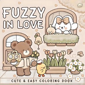 FUZZY in LOVE Bold-Easy Patterns Coloring Book for Adults Cute Drawing Book Perf
