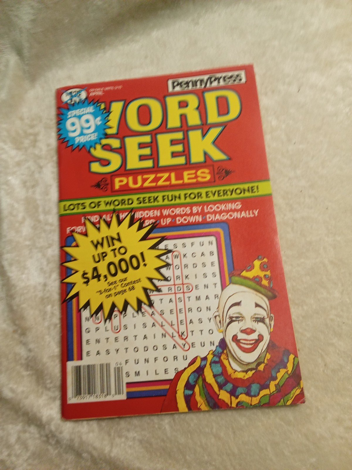 Vintage 1994 Penny Press Word Seek Puzzles Book, New, Unused