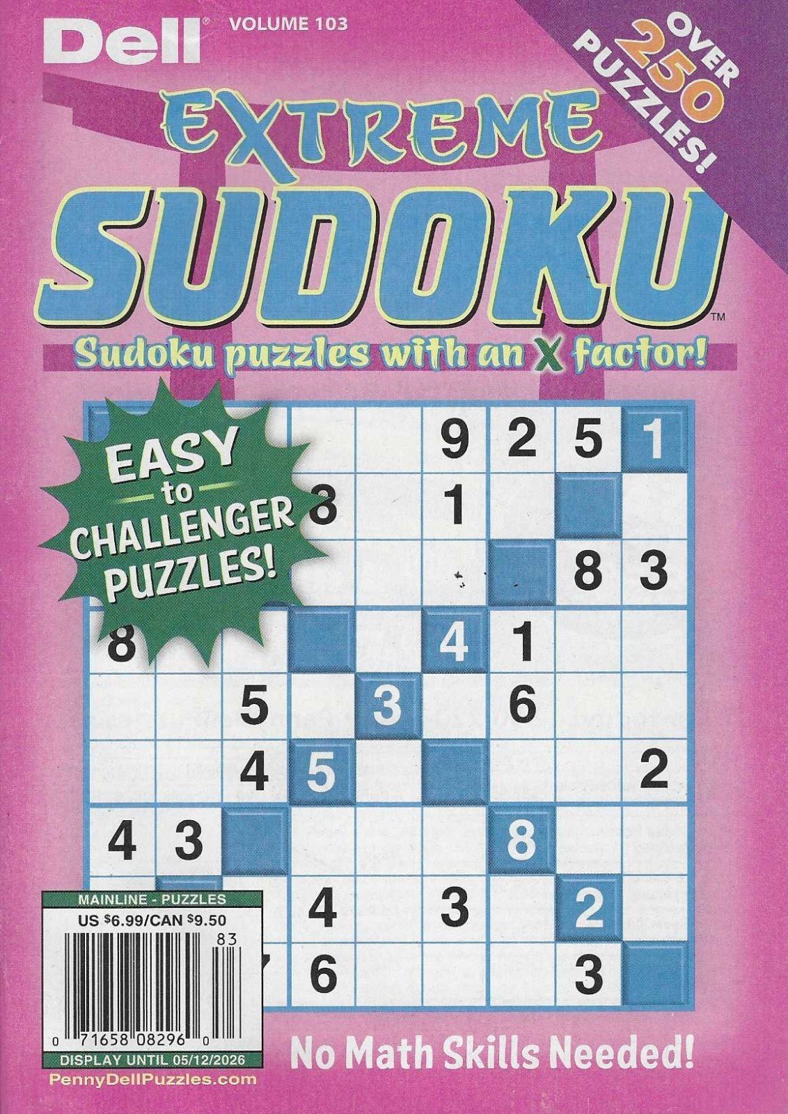 Dell Original Extreme Sudoku Puzzles Volume 103  2026 Digest Size