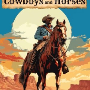 Cowboys and Horses Coloring Book: For Adults and Kids, 35 Western Life Illustrat