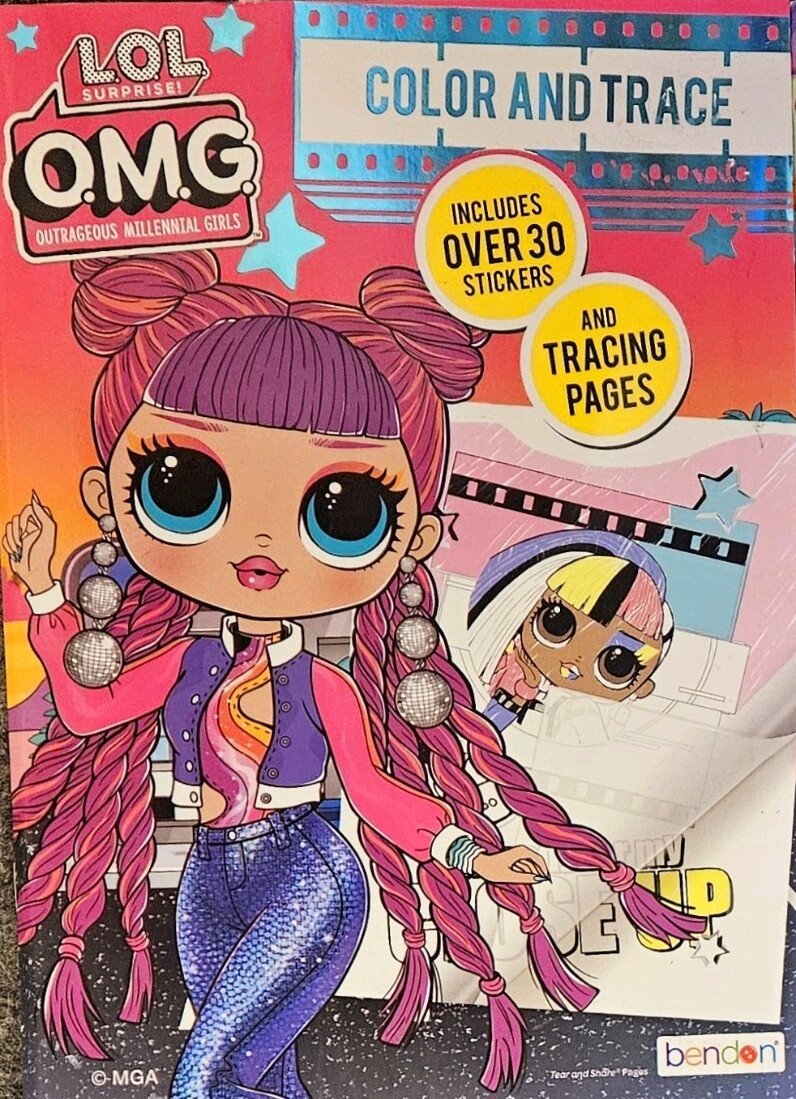 LOL Surprise! O.M.G. Color & Trace Activity Book w/ 30+ Stickers BRAND NEW