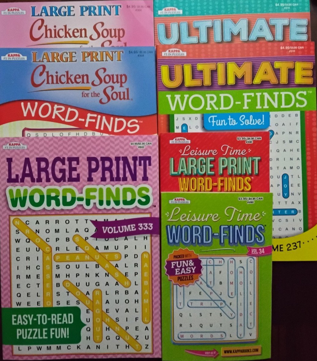 7 Word-Finds Puzzle Books by Kappa