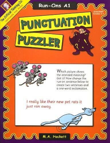 Punctuation Puzzlers, Level A Book 1 Run-On Riddlers – Paperback – GOOD