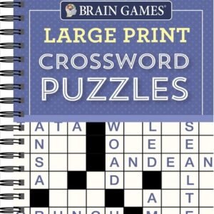 Brain Games - Large Print Crossword Puzzles (Purple) Spiral-bound  2018 by Pu...