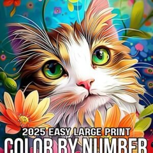 2025 Easy Large Print Color By Number Adult Coloring Book: 2025 Easy Color by Nu